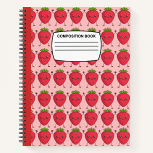 Cuaderno Composición espiral de fresa de Kawaii