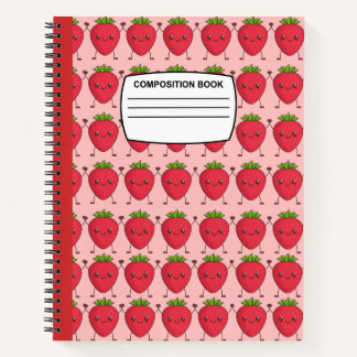 Cuaderno Composición espiral de fresa de Kawaii