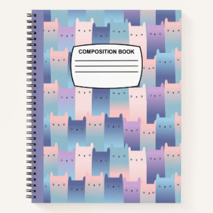 Cuaderno Composición espiral de gatos rosados sin piel