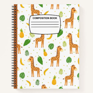 Cuaderno Composición espiral de jirafa cuta