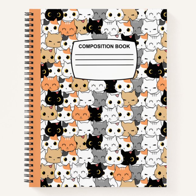 Cuaderno Composición espiral de los gatos kawaii (Anverso)