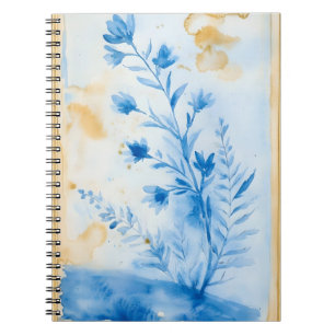 Cuaderno Composición floral azul. Tipo: decorativo enmarcad