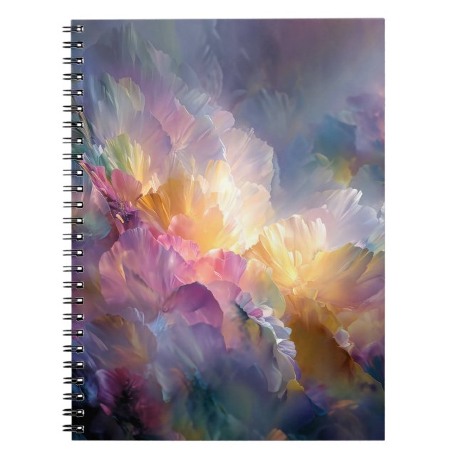 Cuaderno Composición floral pastel abstracta brillante (Frente)