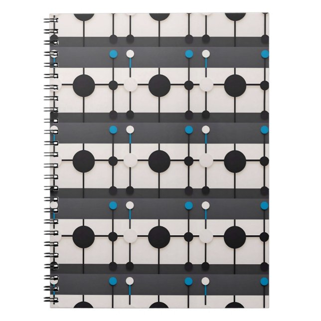 Cuaderno Composición geométrica abstracta con círculos (Frente)
