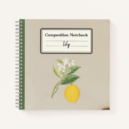 Cuaderno Composición personalizada con limón de mano