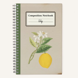Cuaderno Composición personalizada con limón de mano