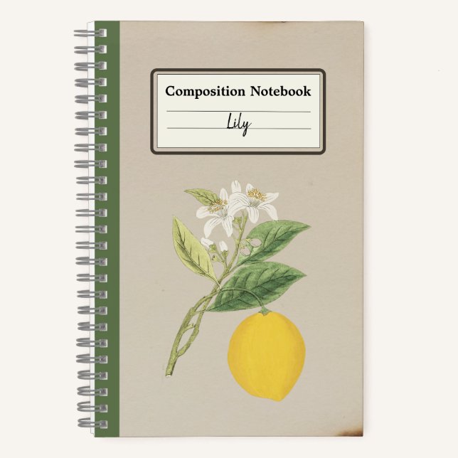 Cuaderno Composición personalizada con limón de mano (Anverso)