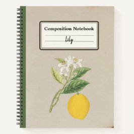Cuaderno Composición personalizada con limón de mano