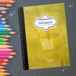 Cuaderno Composición personalizada con patrones amarillos e