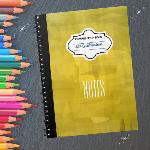 Cuaderno Composición personalizada con patrones amarillos e