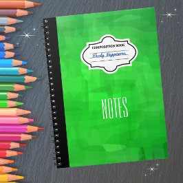 Cuaderno Composición personalizada con patrones verdes