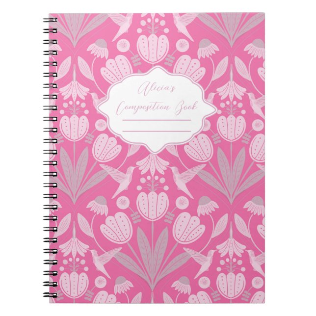 Cuaderno Composición personalizada de Coquette Hummingbird  (Frente)