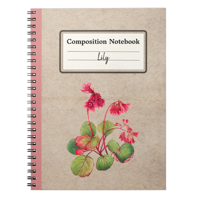 Cuaderno Composición personalizada de flor de galax con bor (Frente)