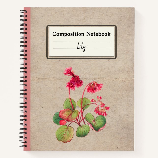 Cuaderno Composición personalizada de flor de galax con bor (Anverso)
