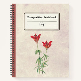 Cuaderno Composición personalizada de flores de lirio de ma