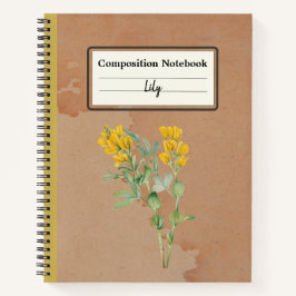 Cuaderno Composición personalizada de la flor de Goldenpea