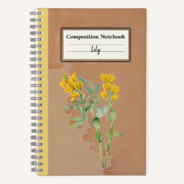 Cuaderno Composición personalizada de la flor de Goldenpea