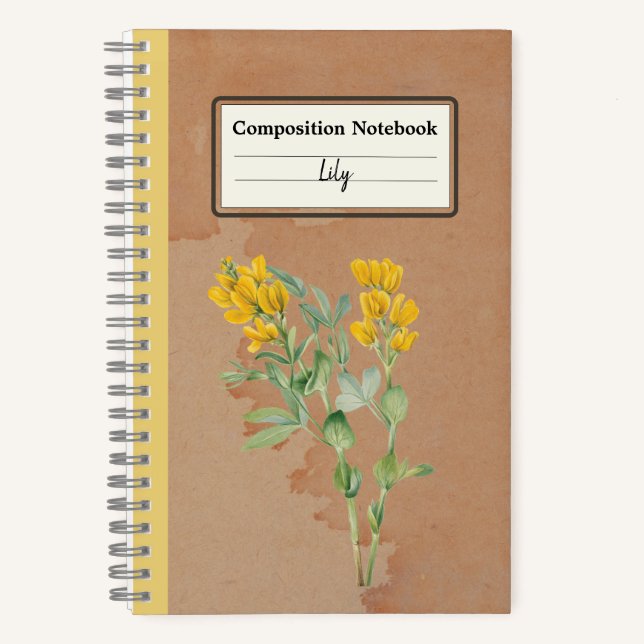 Cuaderno Composición personalizada de la flor de Goldenpea (Anverso)