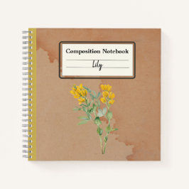 Cuaderno Composición personalizada de la flor de Goldenpea