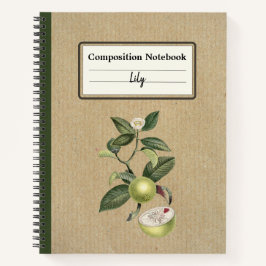 Cuaderno Composición personalizada de mangostino verde vint