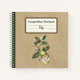 Cuaderno Composición personalizada de mangostino verde vint