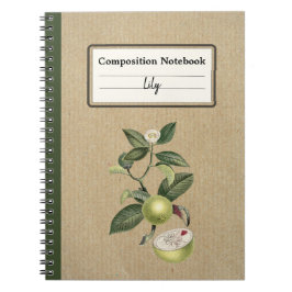 Cuaderno Composición personalizada de mangostino verde vint