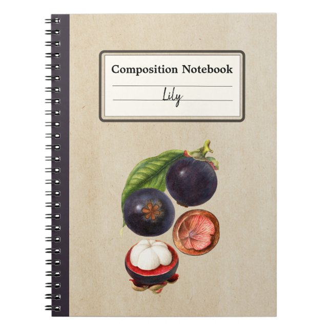 Cuaderno Composición personalizada de mangostinos de época (Frente)