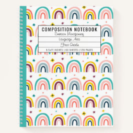 Cuaderno Composición personalizada del patrón arcoiris