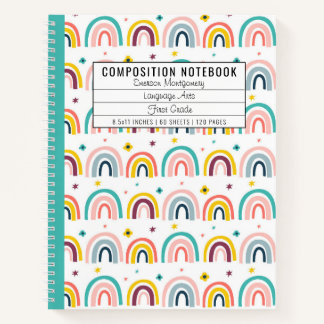 Cuaderno Composición personalizada del patrón arcoiris