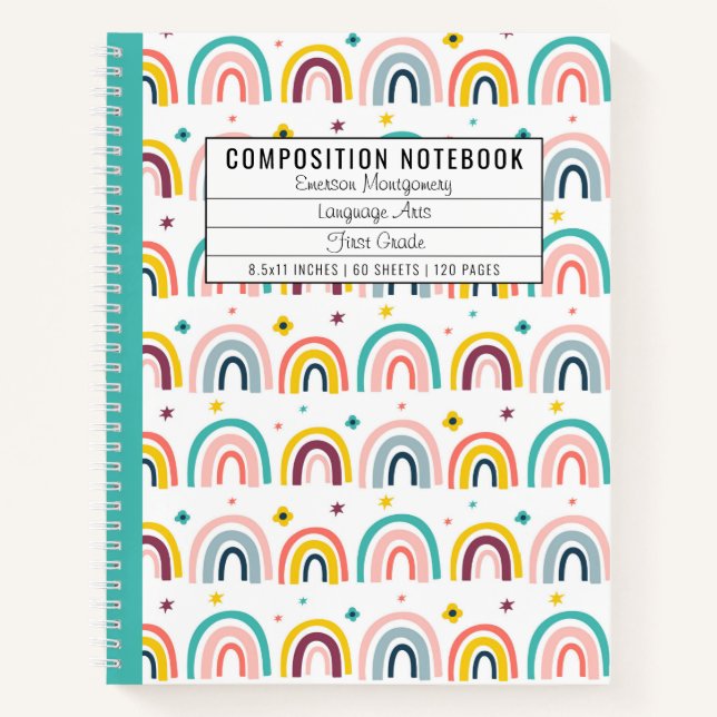 Cuaderno Composición personalizada del patrón arcoiris (Anverso)