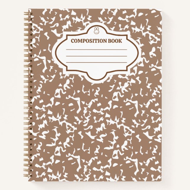 Cuaderno Composición portátil beige conejo marrón (Anverso)