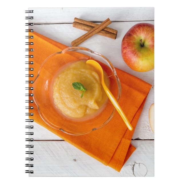Cuaderno Compota de manzana con canela y cuchara de naranja (Frente)