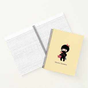 Cuaderno Comprando nombre personalizado Chica Ninja en amar