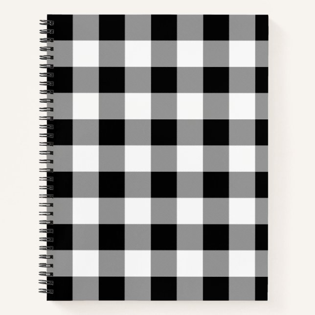Cuaderno Comprobación de búfalo en blanco y negro (Anverso)