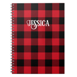 Cuaderno Comprobación de búfalo rojo y negro de fuentes Gua