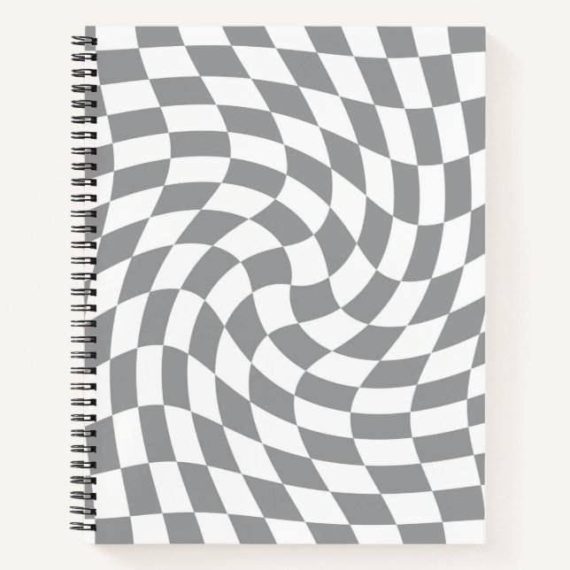 Cuaderno Comprobación de cheques retro de color blanco negr (Anverso)
