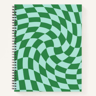 Cuaderno Comprobación de los cheques retro de pastel verde 