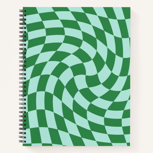 Cuaderno Comprobación de los cheques retro de pastel verde  (Anverso)
