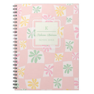 Cuaderno Comprobación ondulada con flores