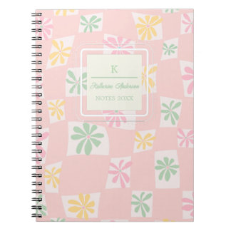 Cuaderno Comprobación ondulada con flores