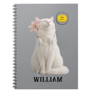 Cuaderno COMPRUEBA MEO Gato Blanco con Auriculares – Person