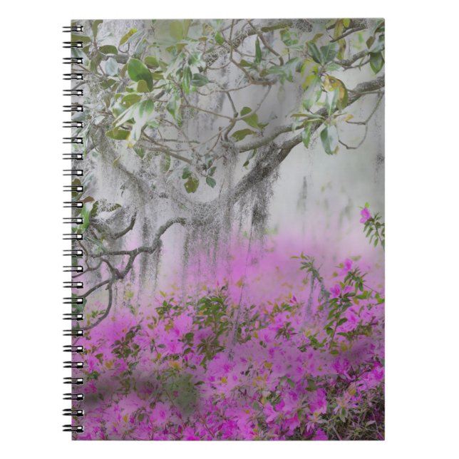 Cuaderno Compuesto digital de azaleas y árbol de magnolia (Frente)