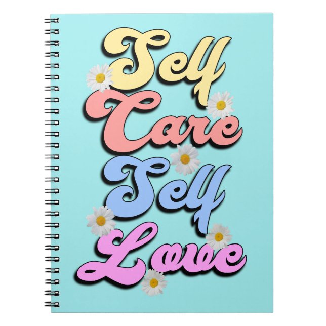 Cuaderno Computadora portátil con amor seguro y auto-cuidad (Frente)