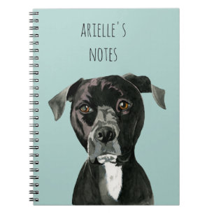 Cuaderno "Comtemplando" la pintura del perro del pitbull