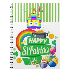 Cuaderno Comunicado de cumpleaños feliz del Día de San Patr