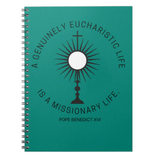 Cuaderno Comunicado de misionero sobre foto en espiral