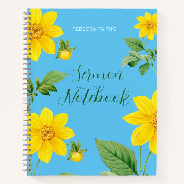 Cuaderno Comunicado de sermón floral moderno (Anverso)