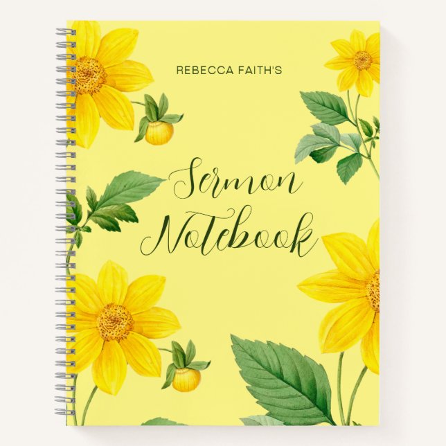 Cuaderno Comunicado de sermón floral moderno (Anverso)