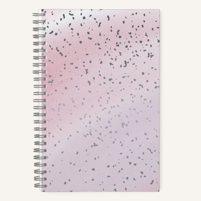Cuaderno con acento de confeti rosa (Anverso)