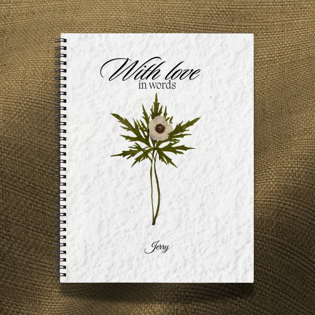 Cuaderno Con Amor en Palabras Floral Seca Personalizado (Subido por el creador)